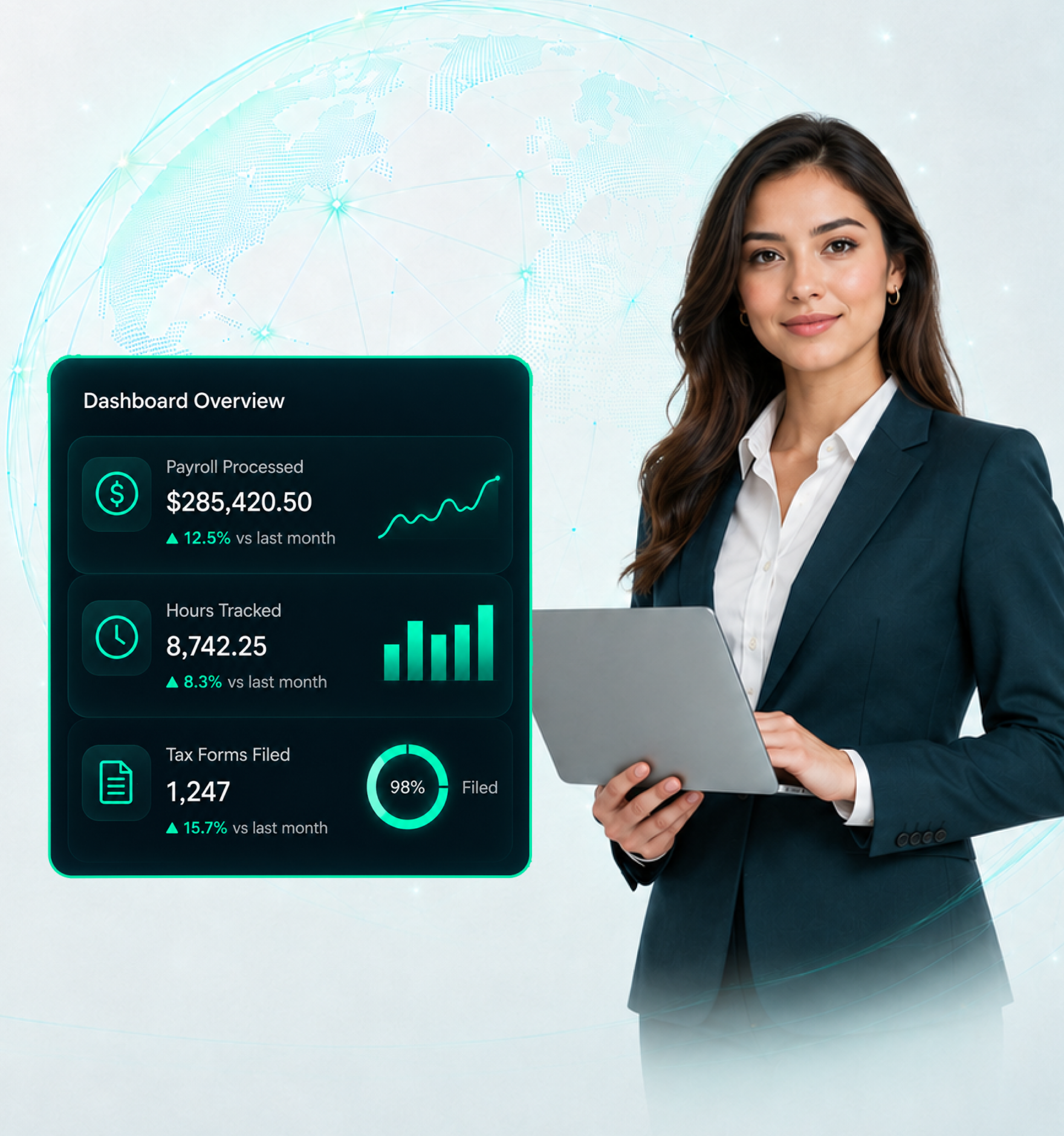 WagePress dashboard overview with payroll analytics